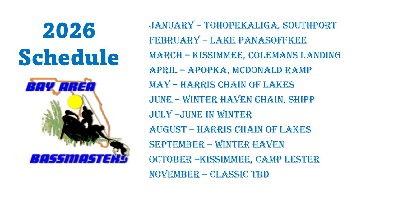Keep an eye out for any schedule changes. 2026 Bay Area Bassmasters Tournament Schedule